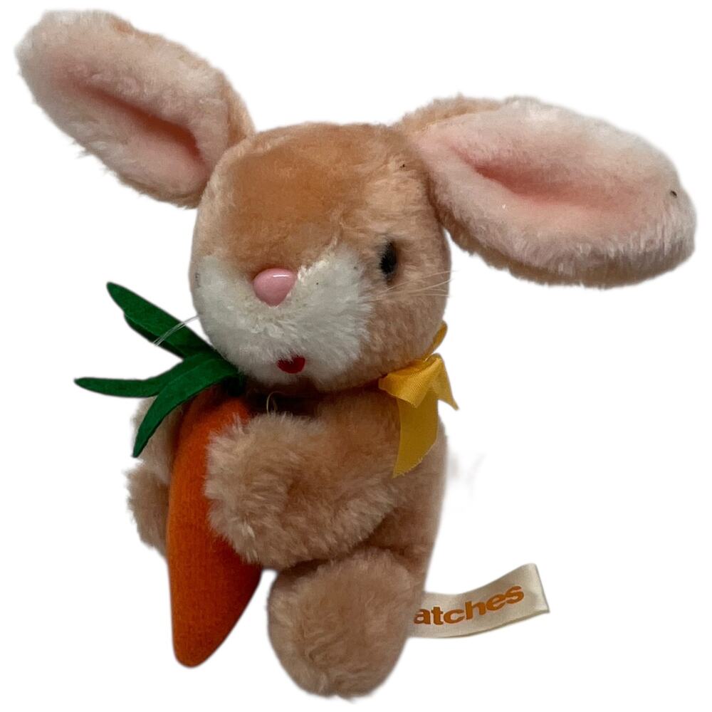 Russ Berrie Plush Bunny Rabbit Carrot 90s Vintage Easter